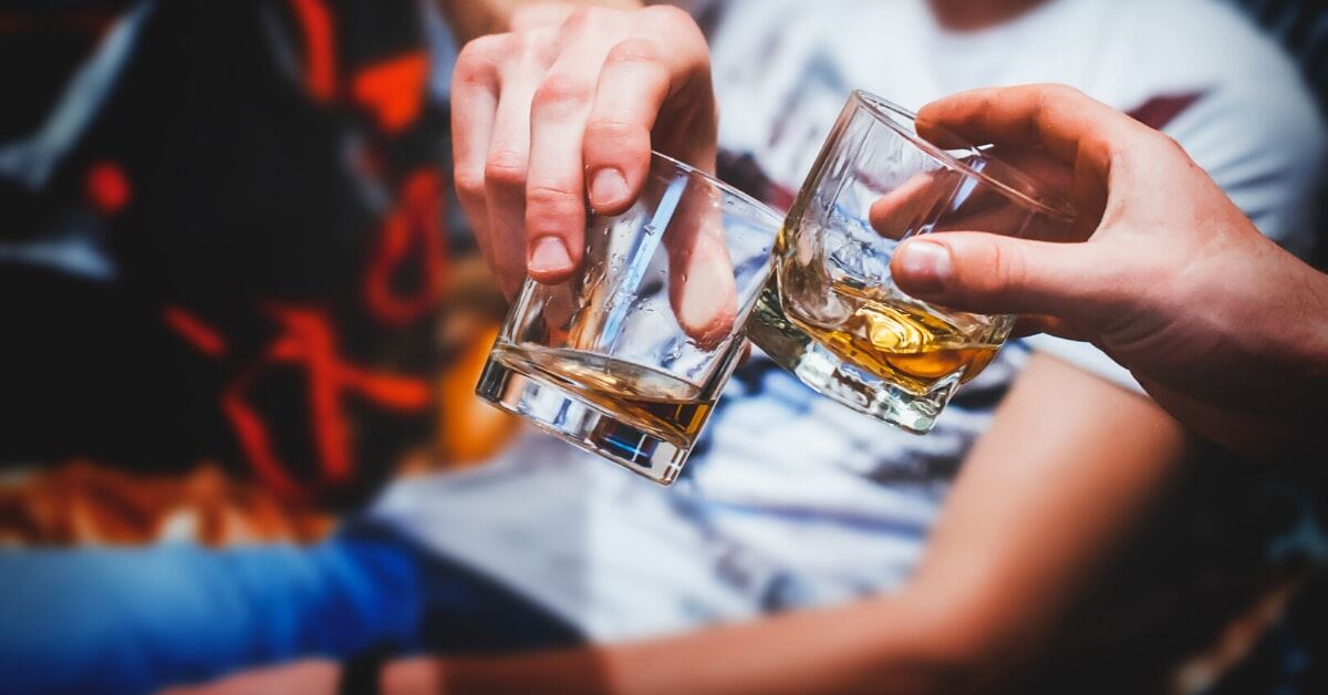 drinks in glass whiskey